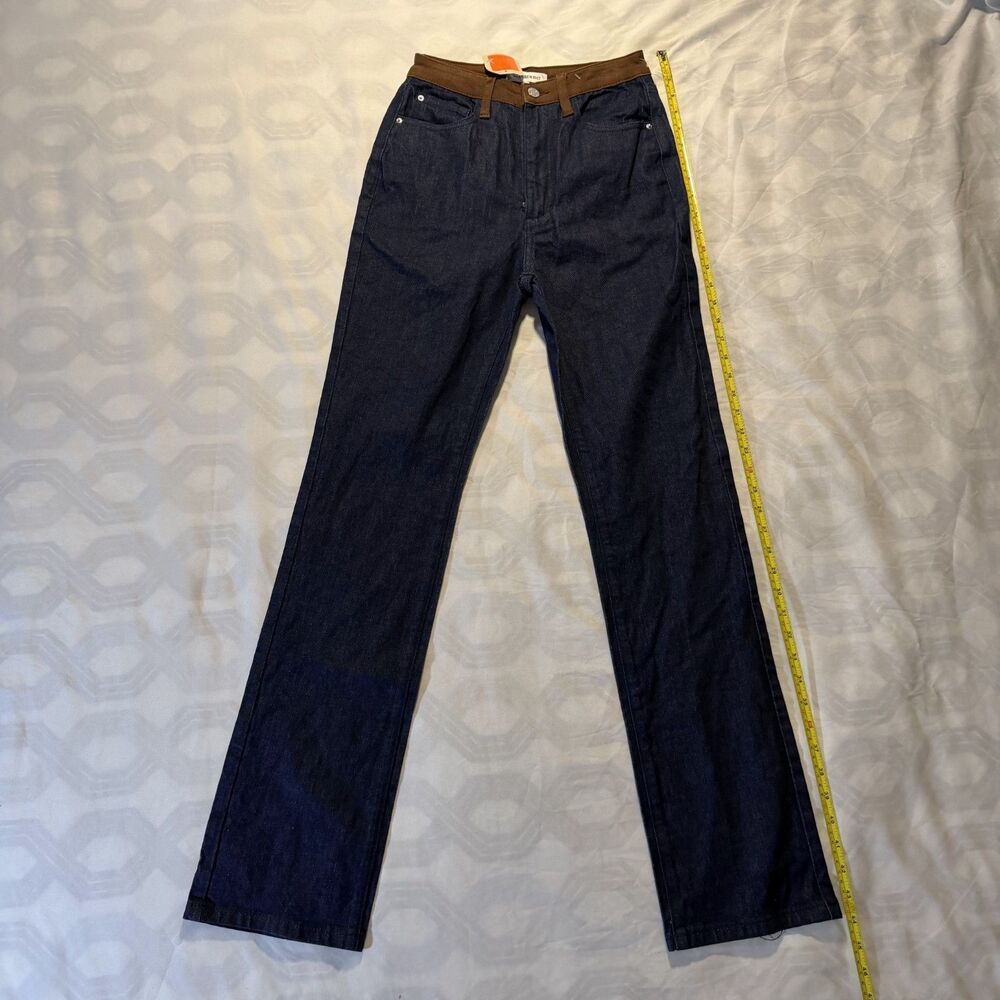 WeWoreWhat Jeans Womens Size 26 Dark Wash Straight High Rise Blue Brown